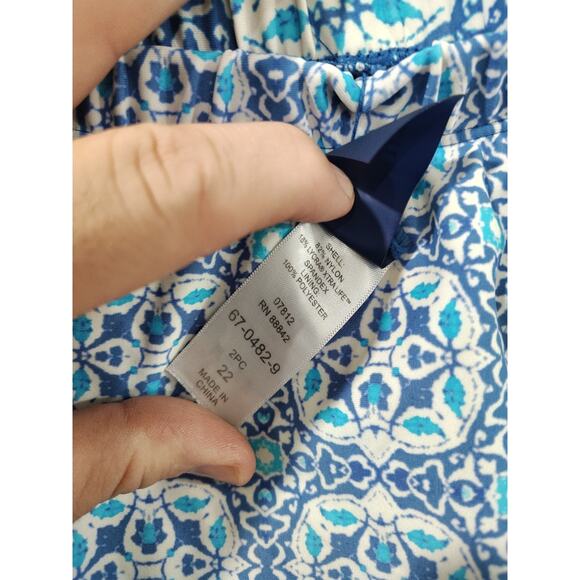 Women's Swimsuits For All 2 Piece Blue Tankini Plus Size 22 Beach Pool Cruise - Picture 8 of 8